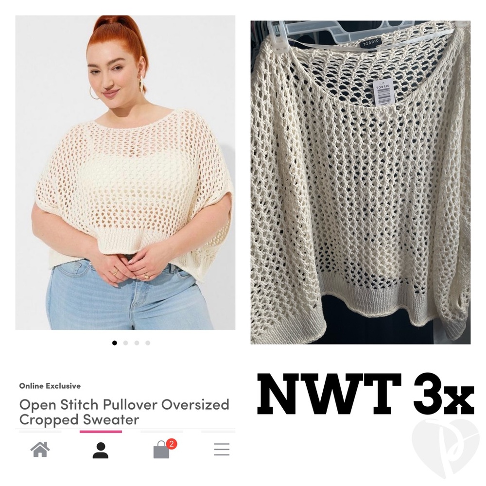 NWT Torrid open stitch sweater